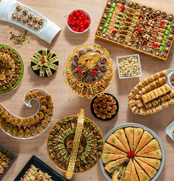 istock Luxurious collection of Arabic Turkish Middle Eastern sweets. 2218998330