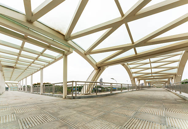 istock Inside of a modern overhead pedestrian bridge 2219001716
