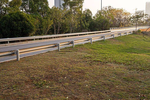 Empty urban road and buildings in the city