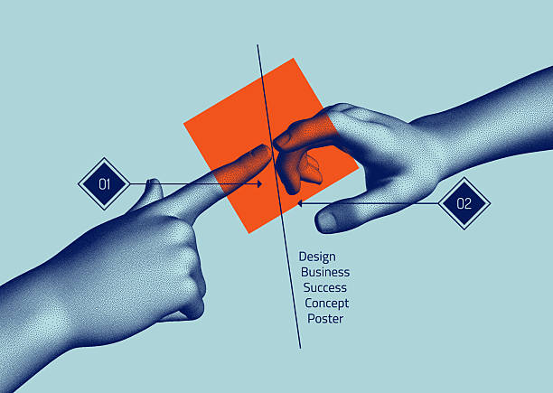 istock Two hands hands going to touch together. Concept of human relation, togetherness, partnership, connection, contact or network. 3d vector for banner, poster, cover, brochure or presentation. 2219008653