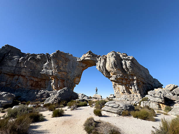 Trou de la Bombe, a naturally formed hole in the ridge of the Paliri mountains, Quenza, Corsica, France