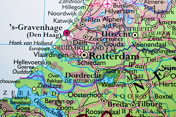 istock Close-up of Rotterdam Netherlands city map.. 2219011062