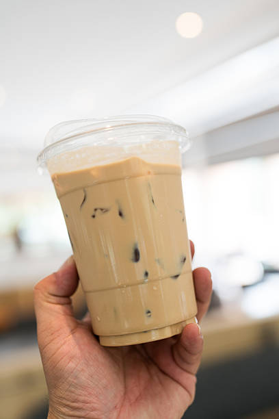 Iced espresso in clear plastic cup