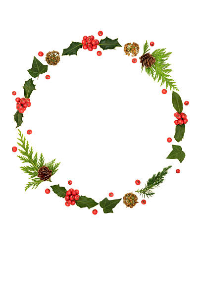 istock Christmas Wreath with Traditional Flora and Holly Berries 2219016015