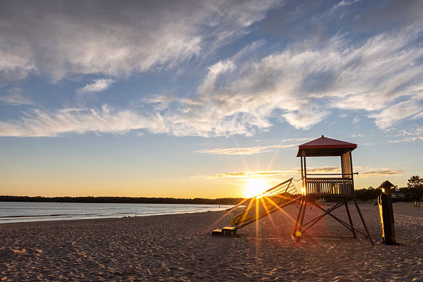 istock Summer sunset on the sundy beach in YYteri 2219016294