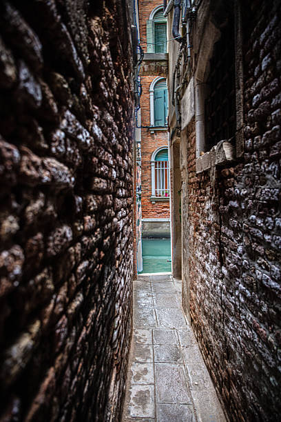 Narrow Brick Alleyway in Venice