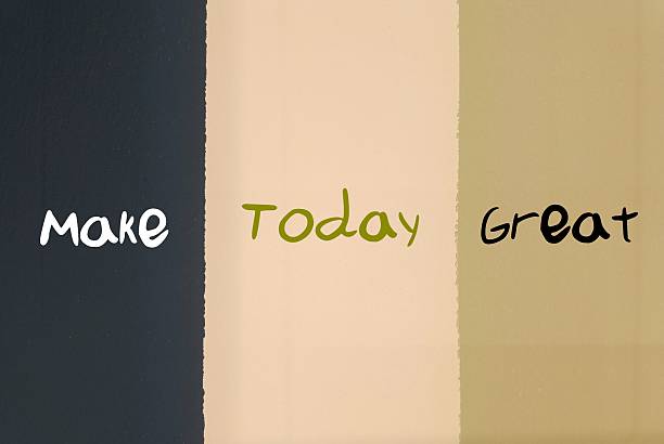 Painted wall with text written MAKE TODAY GREAT - means to cultivate a day filled with positive experiences and a sense of accomplishment