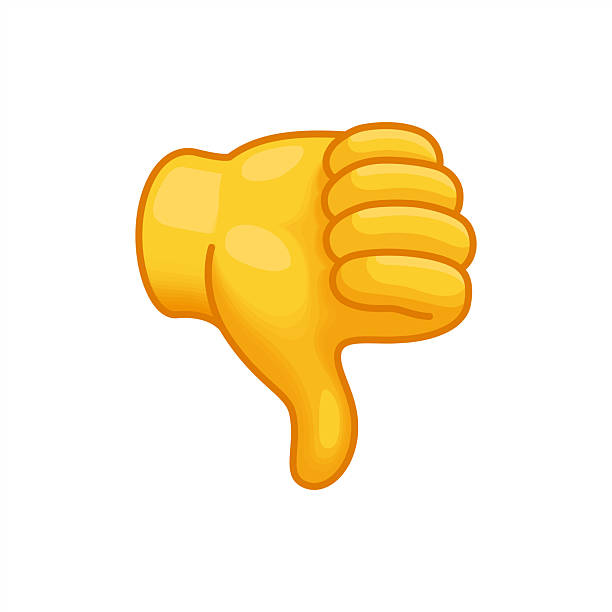 geste abneigung oder daumen runter emoji 3d-illustration. schlechtes, nicht mögendes emoticon auf weißem hintergrund. 3d-stil design der zustimmung emoji für social media nachricht, vektor 10 eps. - daumen runter stock-grafiken, -clipart, -cartoons und -symbole