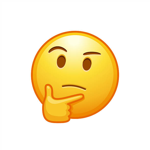 стокові ілюстрації на тему thinking face emoji - смайлик обличчя, що відображається одним пальцем і великим пальцем. - смайлик
