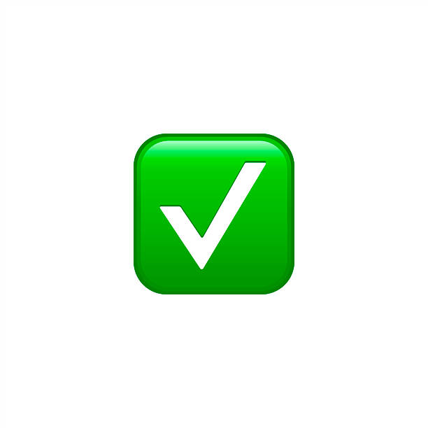 stockillustraties, clipart, cartoons en iconen met green check mark emoji icon. isolated. vector 10 eps. - markeringsteken