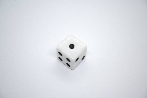 Dice with number 1 and wite background