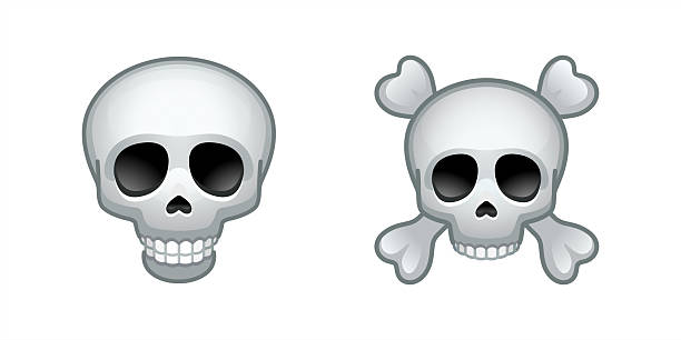 illustrations, cliparts, dessins animés et icônes de émoticône de qualité supérieure. emoji visage de crâne isolé, emoji de visage d’émoticône morte. élément populaire. emoji 10 ép. - crâne