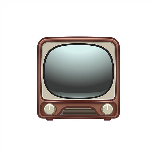 Cute retro TV set, Emoji retro tv icon.