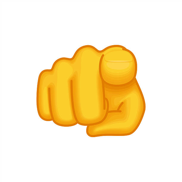 Emoji hand pointing finger at you, vector icon.