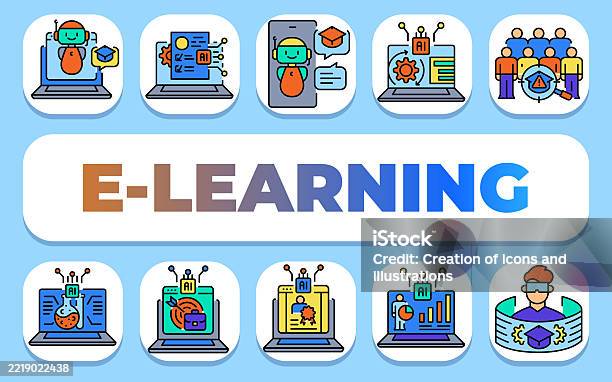 Elearning Stock Elearning Text Concept Shablon For Presentation And Infographics Stock ...