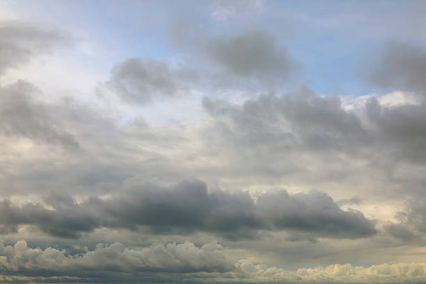 Rainy landscape with storm clouds.