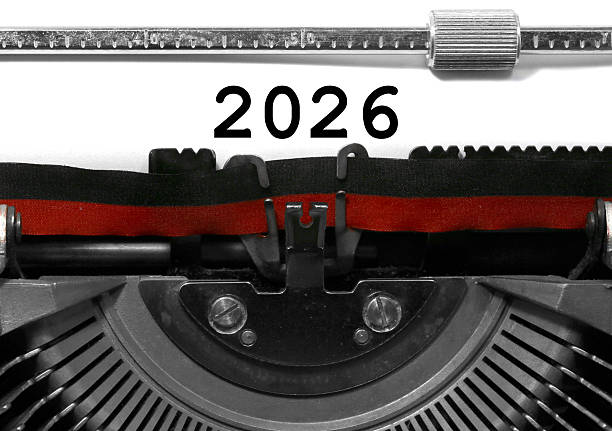 istock Text 2026 written with an old vintage typewriter 2219023757