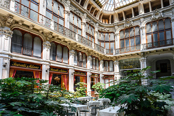 The beautiful Galleria Subalpina and its trattoria or restaurants in Turin downtown, in Italy. August 22, 2024