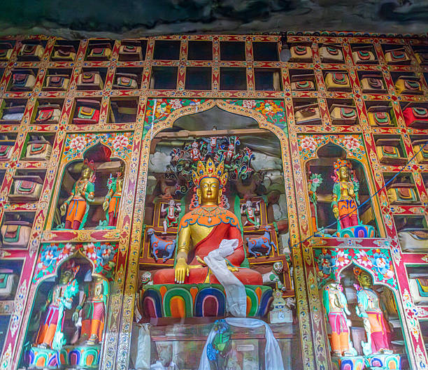 Buddhist Statues in Ornate Temple