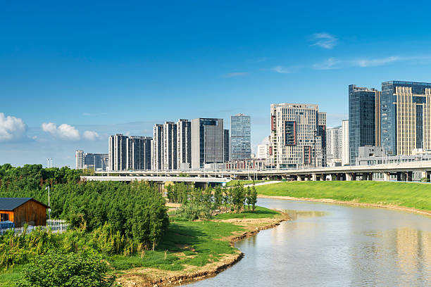 istock Highway overpass modern city skyline background 2219040592