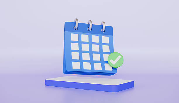 istock Calendar icon symbol on smartphone, Day month year app mobile concept 2219040829
