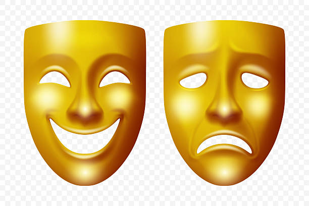 istock Vector 3d Theatre Masks Set. Realistic Sad and Happy Faces. Classic Comedy and Tragedy Theatre Mask Pair in Gold. Drama Symbol for Acting, Performance, Festival, Carnival, Stage Show, Masquerade Art 2219042664
