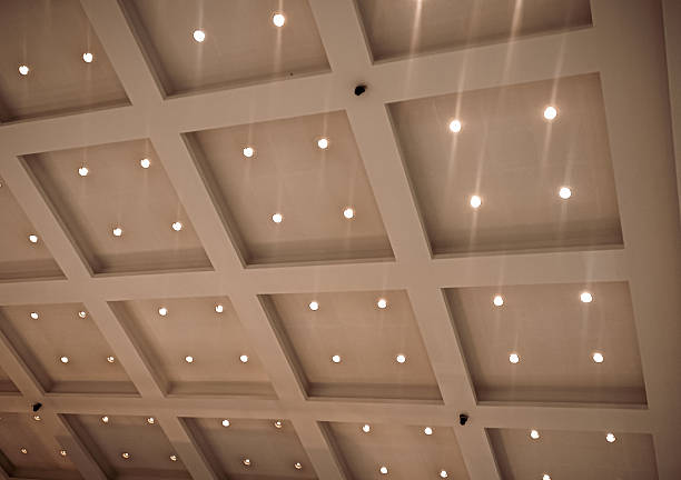 istock Blurred ceiling texture with lights, Abstract blurred background lights on the wall 2219046249