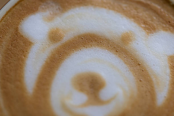 istock Close-up of Cute Bear Latte Art in Coffee Cup 2219046714