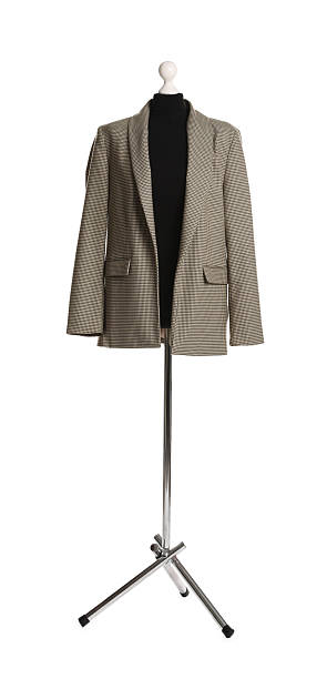 istock Female mannequin with stylish jacket isolated on white 2219048351
