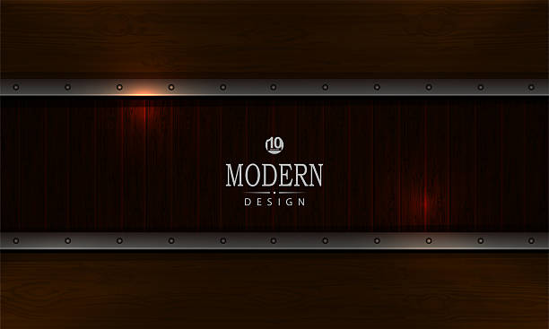 istock Geometric sophisticated dark background with silhouette of boards with rivets 2219052464