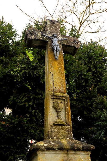 istock Cross on a grave in the cemetery 2219053087