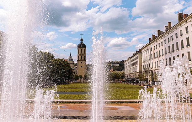 istock Fountain in front of the Clocher de la Charite tower in Lyon 2219053363