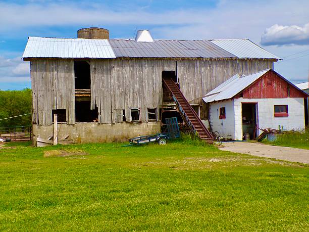 istock Barn on sunny day with blue skies. 2219054656