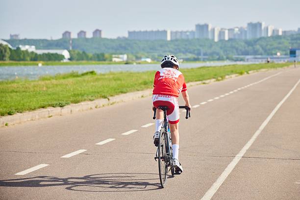 Moscow, Russia. - May 29, 2025: Training for a cyclist or triathlete. Moscow, Russia