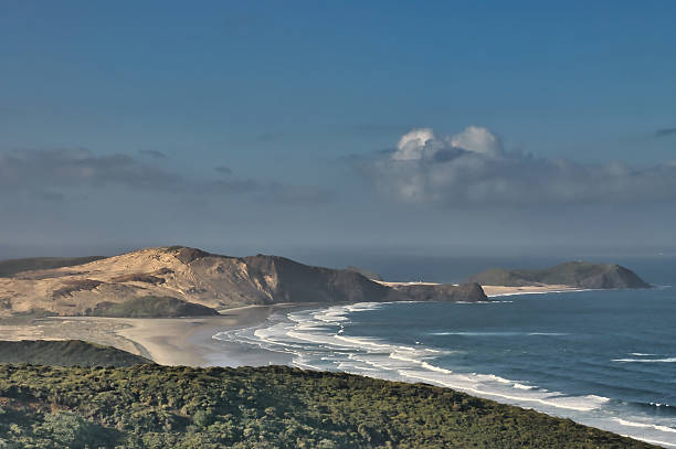 istock Wide bay, beach and huge sand dunes in soft evening light 2219071673