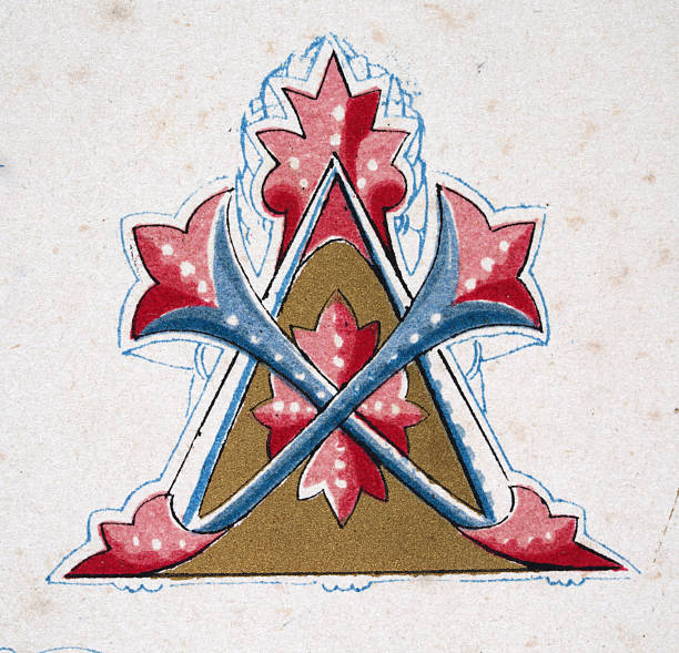 istock Ornate Illuminated, Capital letter A, Victorian 19th Century style, 1860s 2219075953