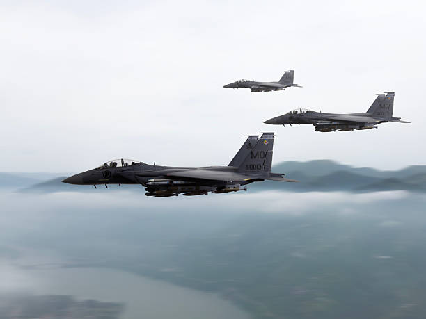 istock Military airplanes at flying on the supersonic speed 2219077630