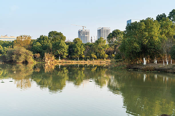 istock Lakeside modern office building in China 2219104450