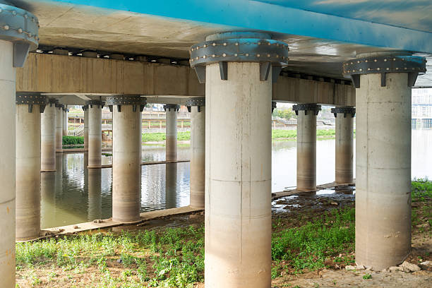 istock piers under modern bridge outdoor 2219104480