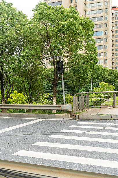 istock Zebra crossing on outdoor road 2219104541