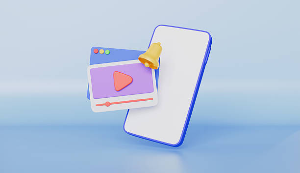 istock Mobile video live streaming bell alert 3d illustration 2219105223