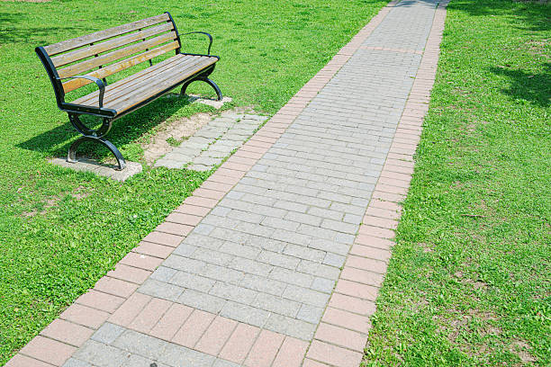 a view from below of the square in paving slabs
