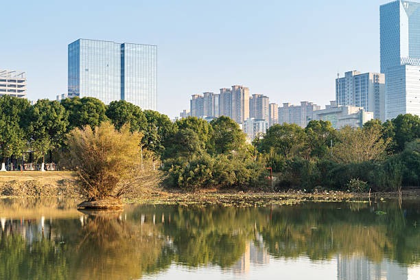 istock Lakeside modern office building in China 2219106086