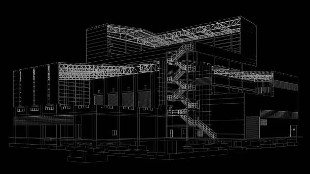 3D illustration of industrial project
