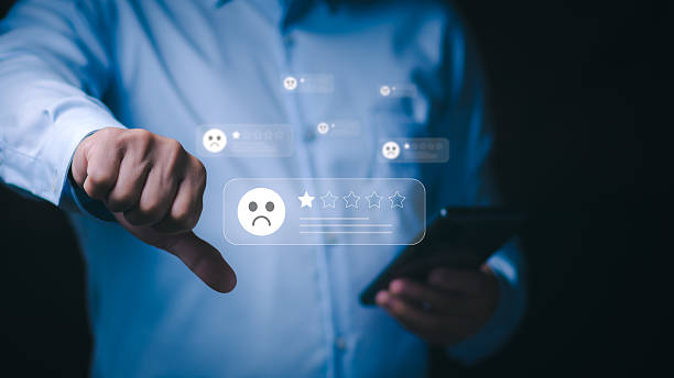 istock Customer service Most unsatisfactory business rating experience satisfaction survey concept Users rate service experience on online applications. online marketing and business processes 2219108483