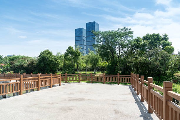 istock city park with modern building background in shanghai 2219109394