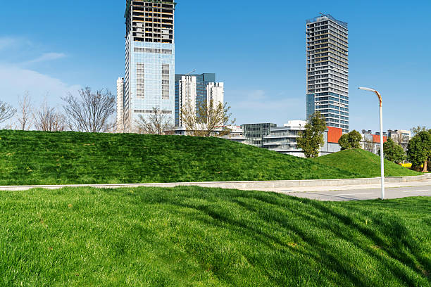 istock city park with modern building background in shanghai 2219112253