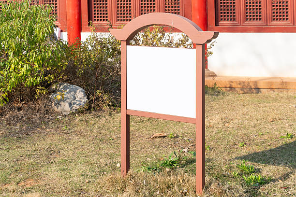 Blank sign board in the park