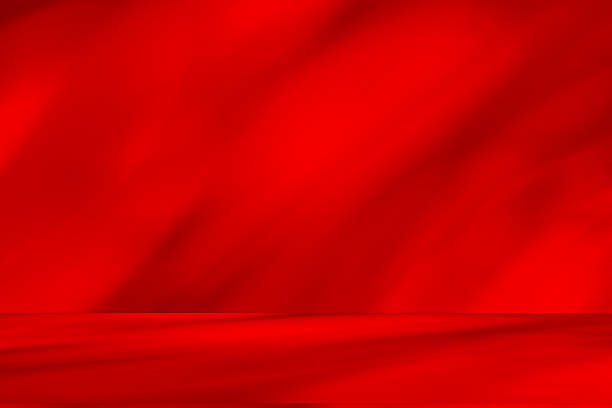istock Studio style background wall decoration presentation uses white and red tones. with shadows cast from a nearby window, concept creating a decorative 2219115988