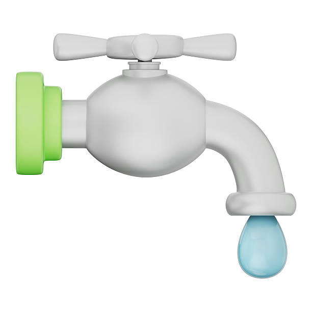 istock Faucet water drop flow clean plumbing eco-friendly conservation 3d illustration 2219116702